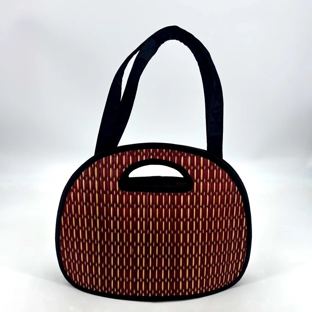 Baskets Of Cambodia NEW Tatami Grass Woven Handmade Oval Purse NWOT